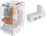 Przekaźnik elektromagnetyczny, przemysłowy R4N-2014-23-1012-WTLD + Gniazdo wtykowe GZM4-SZARE do Przekaźnika R4 szare