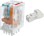Przekaźnik elektromagnetyczny, przemysłowy R4N-2014-23-1012-WTLD + Gniazdo zaciskowe GZP4 PUSH-IN do R2N, R4N