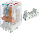 Przekaźnik elektromagnetyczny, przemysłowy R4N-2014-23-1012-WTLD + Gniazdo wtykowe GZT4-SZARE do Przekaźnika R4 szare