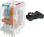 Przekaźnik elektromagnetyczny, przemysłowy R4N-2014-23-1024-WTLD + Gniazdo wtykowe GZ4 do Przekaźnika R4