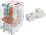 Przekaźnik elektromagnetyczny, przemysłowy R4N-2014-23-1024-WTLD + Gniazdo zaciskowe GZP4 PUSH-IN do R2N, R4N