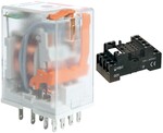 Przekaźnik elektromagnetyczny, przemysłowy R4N-2014-23-5024-WT + Gniazdo wtykowe GZ4 do Przekaźnika R4