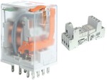 Przekaźnik elektromagnetyczny, przemysłowy R4N-2014-23-5024-WT + Gniazdo wtykowe GZT4-SZARE do Przekaźnika R4 szare