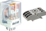 Przekaźnik przemysłowy 3P 10A 220V DC AgNi R15-2013-23-1220-WT + Gniazdo wtykowe GZU11 do Przekaźnika R15 3P