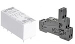 Przekaźnik miniaturowy RM84-2012-35-1012 elektromagnetyczny, styki: 2P, cewka: 12VDC, prąd obciążeniowy: 8A, raster 5mm + Gniazdo wtykowe GZM80-SZARE do Przekaźnika RM84, RM85, RM87L, RM87P