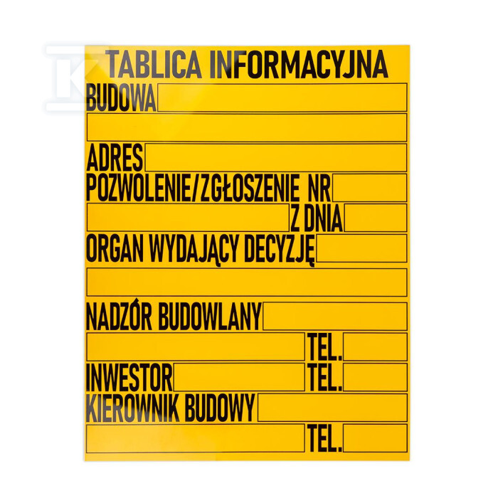 Будівельна інформаційна таблиця - BTI-2/2