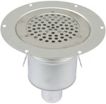 Bathroom inlet body with round grate (to be purchased siphon 502.050.110 and optional filter 502.000.000 S) vertical drain Ø50 MM, for vinyl floors