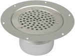 Bathroom inlet body with round grate (to be purchased siphon 502.050.110 and optional filter 502.000.000 S) vertical drain Ø110 MM, for vinyl floors