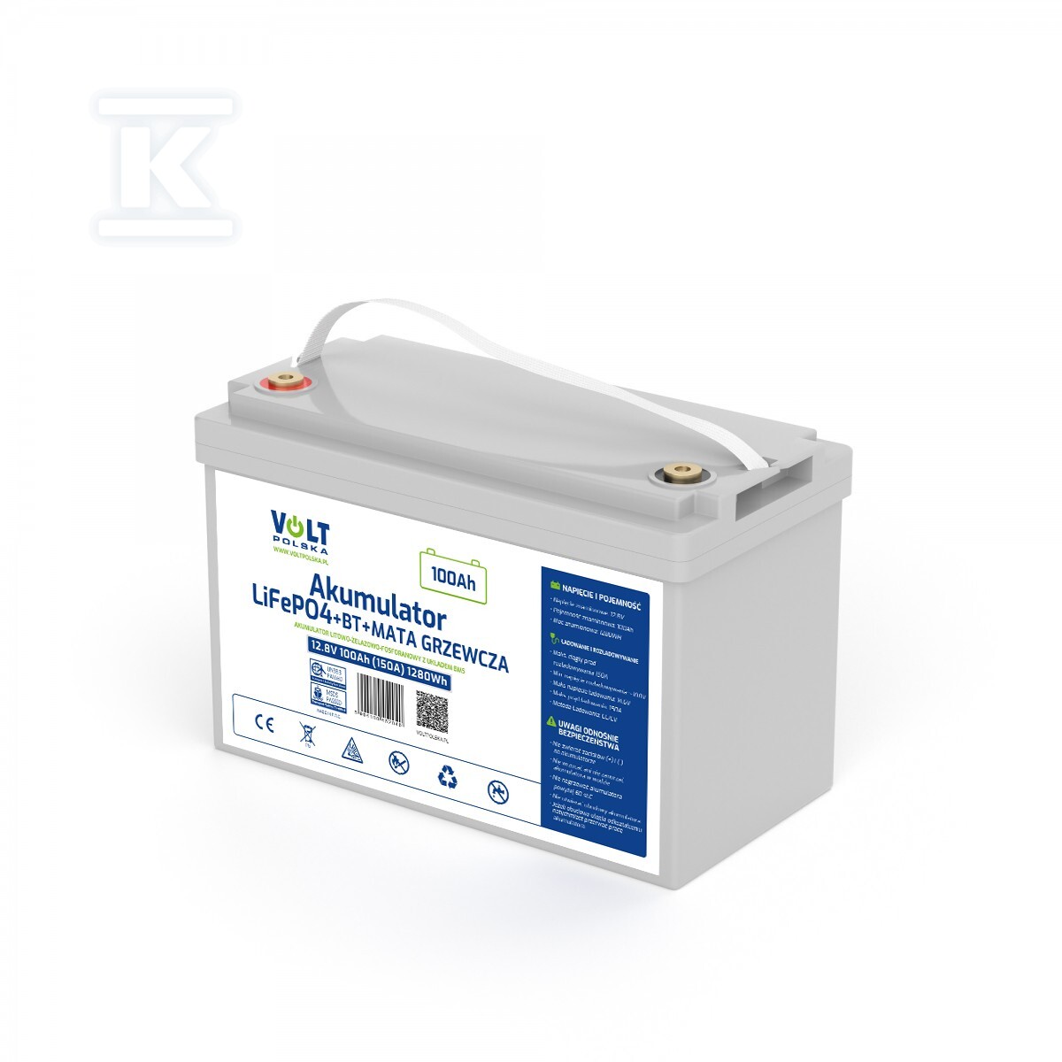 Akumulator LiFePO4 12,8V 100 Ah (150A) - 6AKLI10M12