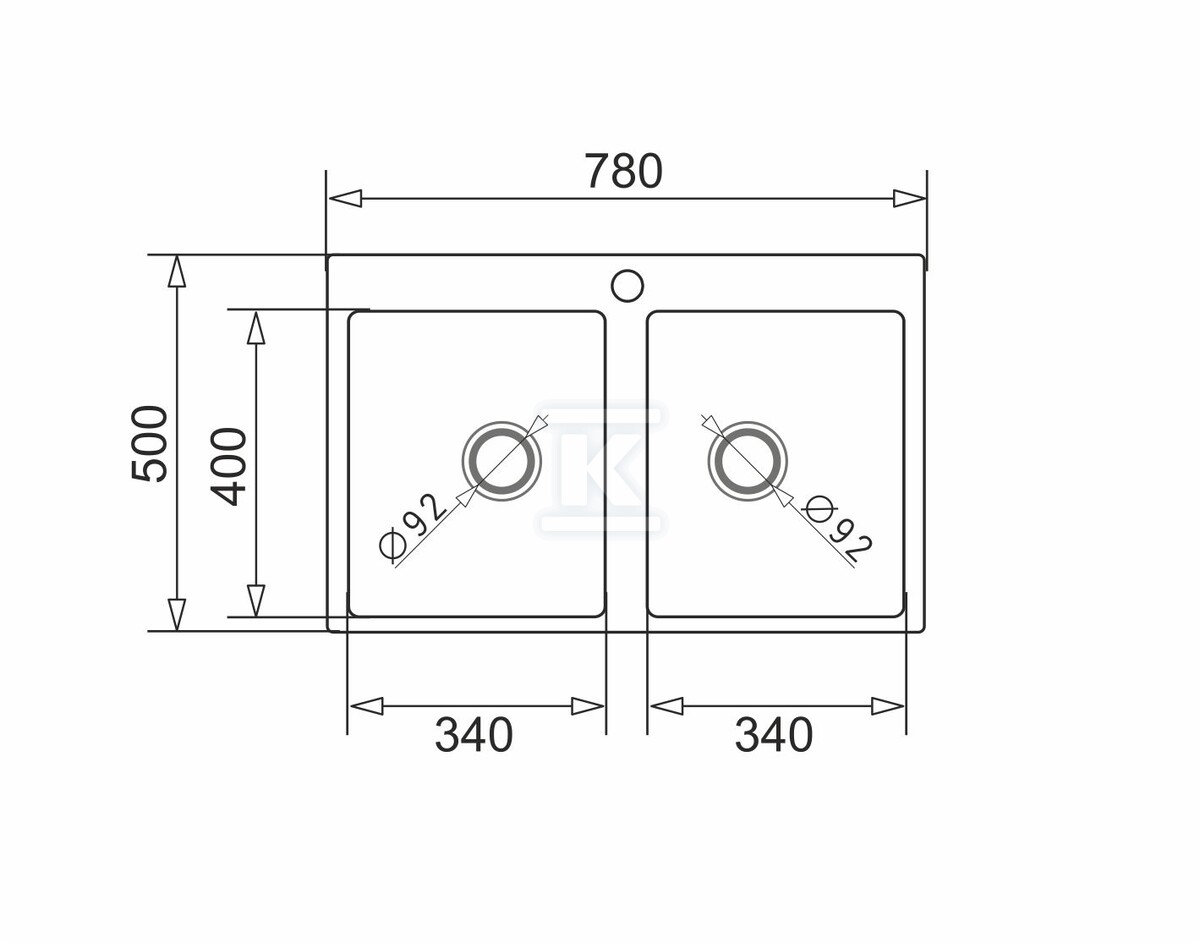 Zlewozmywak Sparta 2B 78x50 beż - 70053101