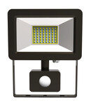 Naświetlacz LED, 154x190x32 IP65 230V 30W 2400lm 4000K czarny z regulowanym czujnikiem ruchu i zmierzchu z przewodem i regilowanym uchwytem montażowym, małe gabaryty, klasa ochronności II
