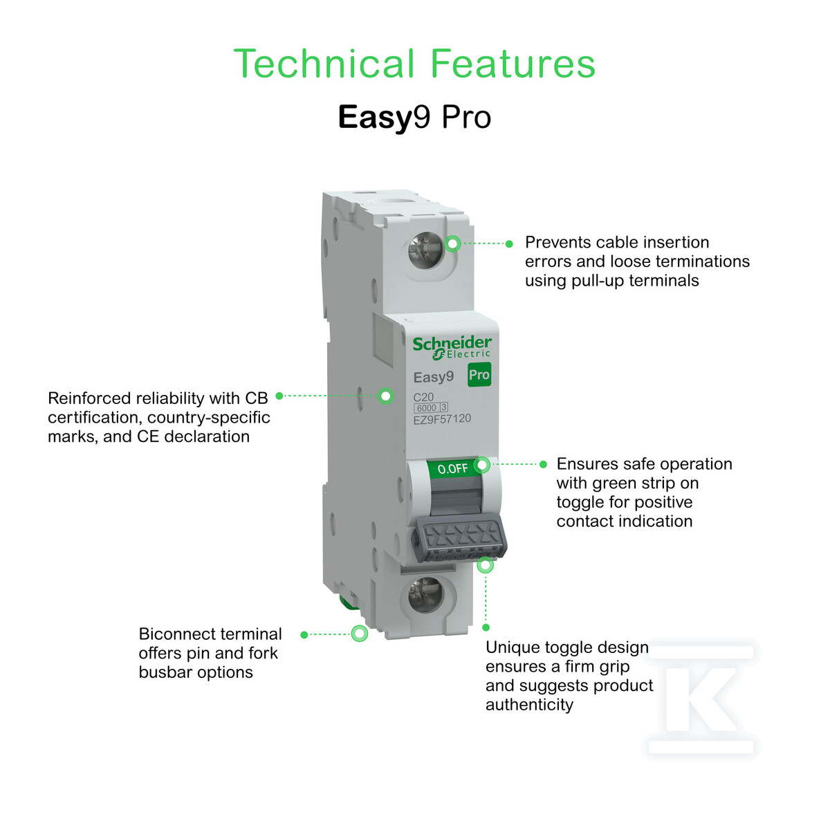 Wyłącznik nadprądowy Easy9 Pro - EZ9F57120