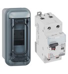Rozdzielnica natynkowa PlexoS 2M IP65 z wyłącznikiem różnicowo-nadprądowym P312 2P B16A 30mA typ AC DX3