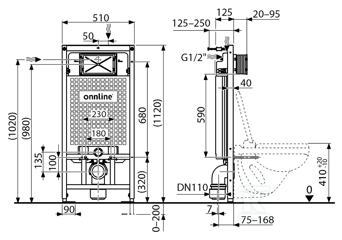 Каркас для унітазу Onnline для - CGJ547