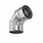 Коліно приєднувальне конденсаційне концентричне DN 80/125 повітряно-димохідне універсальне для котлів з адаптером з пластику.