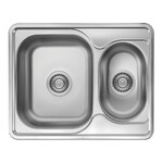 Мийка з нержавіючої сталі JUNAK врізна 1,5-комфортна 63x50cm з сифоном Гладка