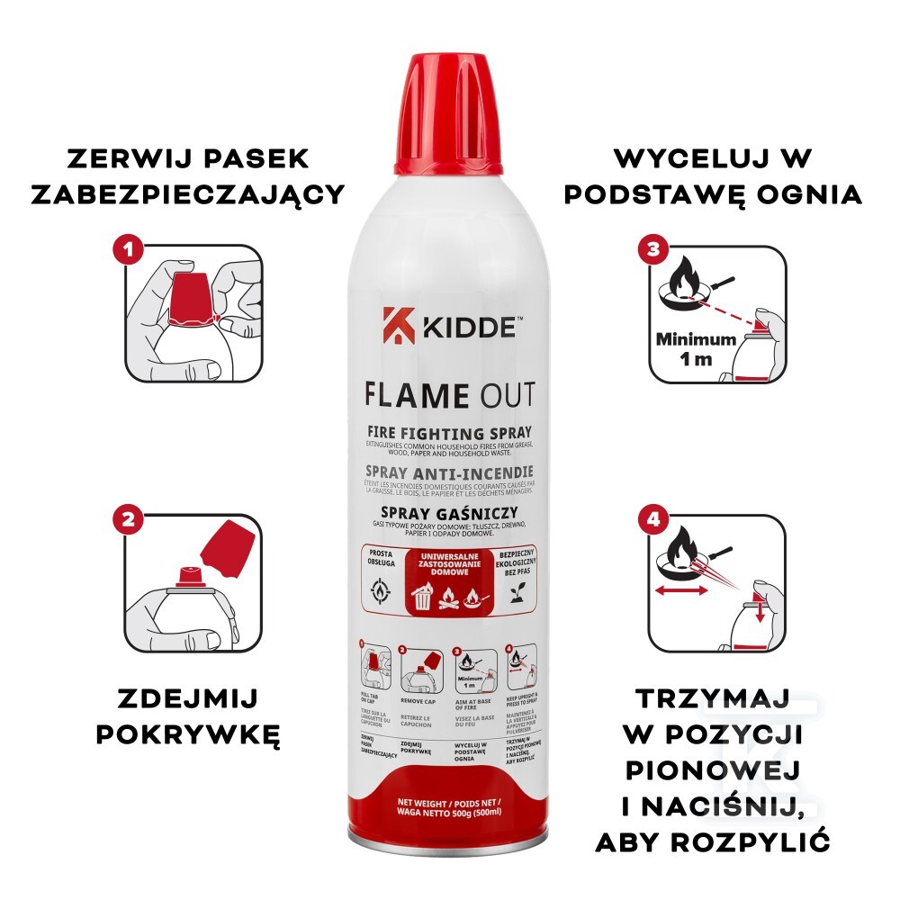 Požarni sprej Kidde Flame Out 500 ml - KID-KFS-500