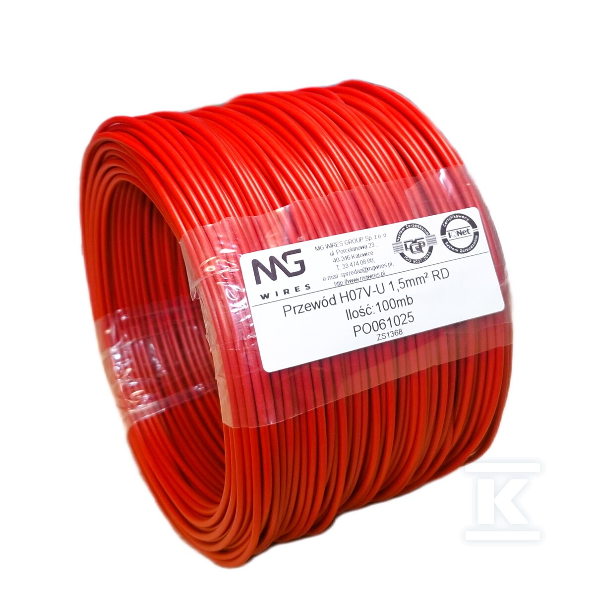 Przewód instalacyjny H07V-U (DY) 1x1,5 - PR-H07V-U-1-5-RD-TH