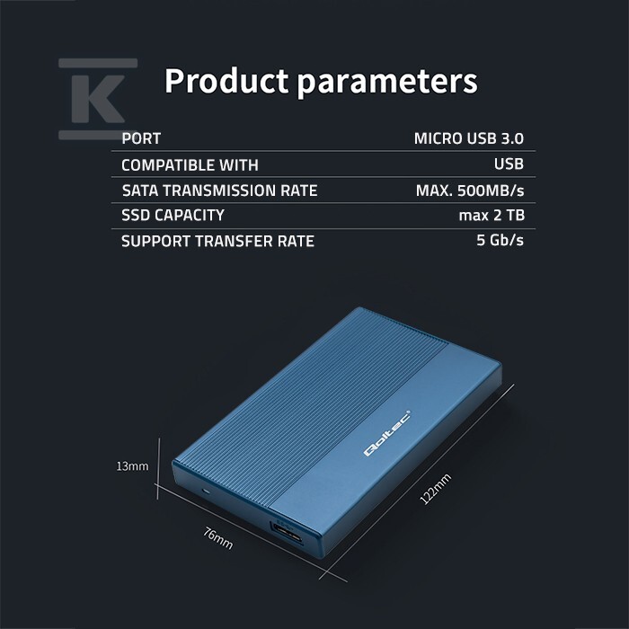 Obudowa aluminiowa ,Kieszeń na dysk SSD - 52276