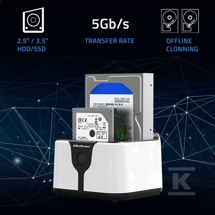 Док-станція для дисків HDD SSD 2.5" - 50309