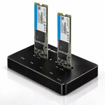 Stacja dokująca dysków 2x SSD M.2 SATA, NGFF, USB typ C