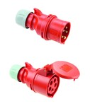 Wtyczka przenośna Shark 16A 400V 3P+Z+N IP44 + Gniazdo przenośne Shark 16A 400V 3P+Z+N IP44