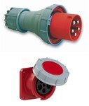 Wtyczka przenośna Power Twist 63A 400V 3P+Z+N IP67 + Gniazdo tablicowe proste POWER TWIST 63A 3P+Z+N 400V 100x100mm IP67