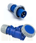 Wtyczka przenośna Shark 16A 230V 2P+Z IP67 STYKI NIKLOWANE + Gniazdo przenośne Shark 16A 230V 2P+Z IP67
