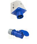 Wtyczka odbiornikowa (stała) 16A 2P+Z 230V IP44 + Gniazdo przenośne Shark 16A 230V 2P+Z IP44