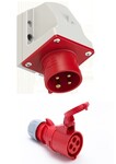 Wtyczka odbiornikowa (stała) 16A 3P+Z 400V IP44 + Gniazdo przenośne Shark 16A 400V 3P+Z IP44