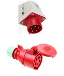 Wtyczka odbiornikowa (stała) 16A 400V 3P+Z+N IP44 + Gniazdo przenośne Shark 16A 400V 3P+Z+N IP44