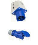 Wtyczka odbiornikowa (stała) 32A 2P+Z 230V IP44 + Gniazdo przenośne Shark 32A 230V 2P+Z IP44