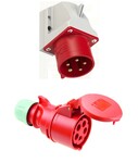 Wtyczka odbiornikowa (stała) 32A 400V 3P+Z+N IP44 + Gniazdo przenośne Shark 32A 400V 3P+Z+N IP44