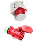 Wtyczka odbiornikowe (stała) z klapką 32A 400V 3P+Z+N IP44 + Gniazdo przenośne Shark 32A 400V 3P+Z+N IP44