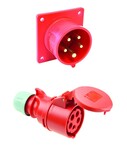 Wtyczka tablicowa prosta 16A 3P+Z+N 400V 75x75 IP44 + Gniazdo przenośne Shark 16A 400V 3P+Z+N IP44