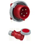 Wtyczka tablicowa prosta 32A 3P+Z+N 400V 75x75 IP67 + Gniazdo przenośne Shark 32A 400V 3P+Z+N IP67