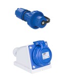 Wtyczka przenośna NAUTILUS 10/16A 2 P+Z 230V uni schuko + pokrywa IP67/68 + Gniazdo stałe NAUTILUS 10/16A 2 P+Z 230V z bolcem + pokrywa IP67/68