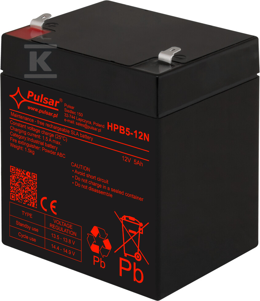 Akumulator 5Ah/12V HPB - HPB5-12N