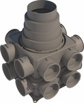 Rozdzielacz powietrza MINI 16-75 16 przyłączy DN 75, RURA ISO DN 125-180