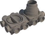 Rozdzielacz powietrza MINI 12-75 12 przyłączy DN 75, RURA ISO DN 125-180
