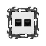 Подвійна комп'ютерна розетка RJ45 категорії 5e (модуль), біла, Simon24