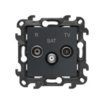 Gniazdo antenowe R-TV-SAT końcowe/zakończeniowe (moduł). 1x Wejście: 5 MHz÷2,4 GHz, grafitowy mat, Simon24