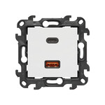 Зарядний пристрій USB C+A (модуль), 30W, 230V, білий, Simon24