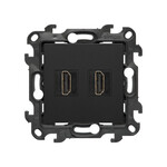 Gniazdo HDMI ver.2.1 podwójne (moduł), czarny mat, Simon24