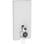 Moduł sanitarny Monolith Plus do stojącej miski WC, 101 cm, obudowa przednia ze szkła: Kolor podświetlenia=2200-4000K, Front: biały / szkło satynowane, Obudowa boczna: aluminium szczotkowane
