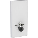 Moduł sanitarny Monolith Plus do wiszącej miski WC, 101 cm, obudowa przednia ze szkła: Front: biały / szkło satynowane, Obudowa boczna: aluminium szczotkowane