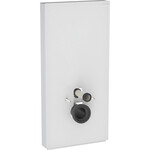 Moduł sanitarny Monolith Plus do wiszącej miski WC, 101 cm, obudowa przednia ze szkła: Kolor podświetlenia=2200-4000K, Front: biały / szkło satynowane, Obudowa boczna: aluminium szczotkowane