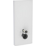 Moduł sanitarny Monolith Plus do wiszącej miski WC, 114 cm, obudowa przednia ze szkła: Front: biały / szkło satynowane, Obudowa boczna: aluminium szczotkowane