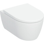Zestaw wiszącej miski WC iCon, lejowa, ukryte mocowania, TurboFlush, z deską sedesową: T=53cm, Wolne opadanie=tak, Funkcja QuickRelease=Tak, z blokowanymi zawiasami QuickRelease, Mocowanie=Od góry, biały