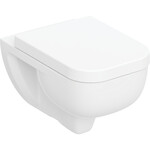 Zestaw wiszącej miski WC Selnova Square, lejowa, TurboFlush, z deską sedesową